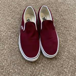 Maroon slide on vans